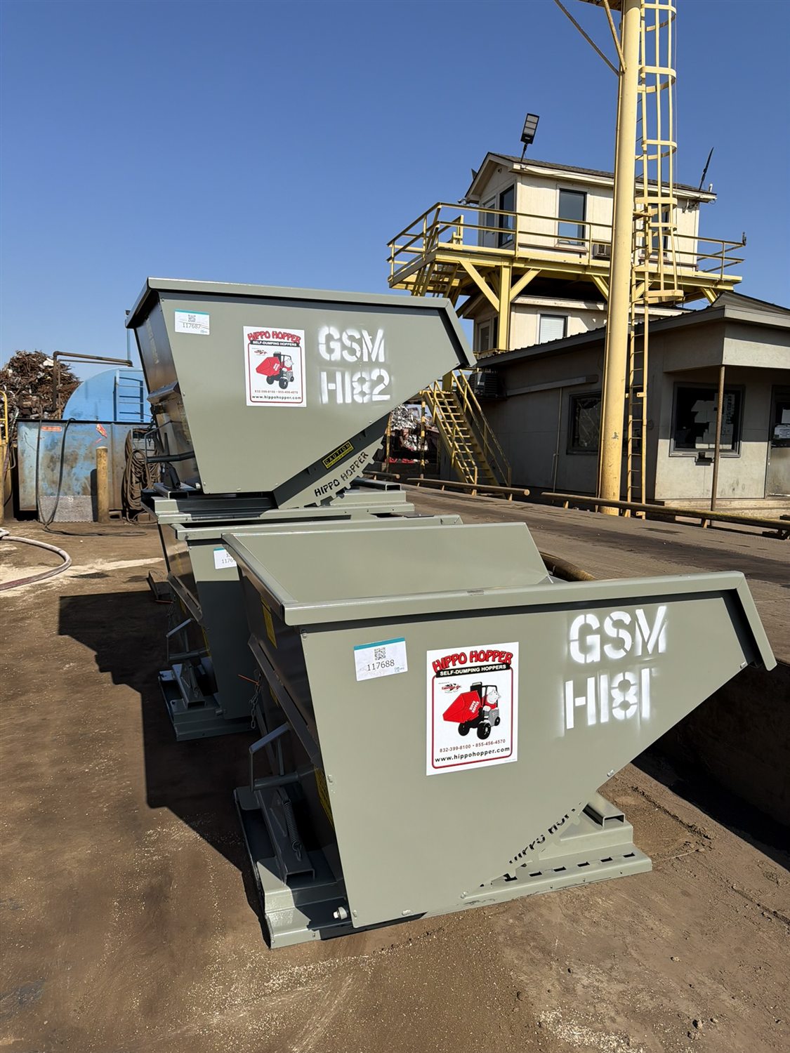 GSM self-dumping hoppers at the facility