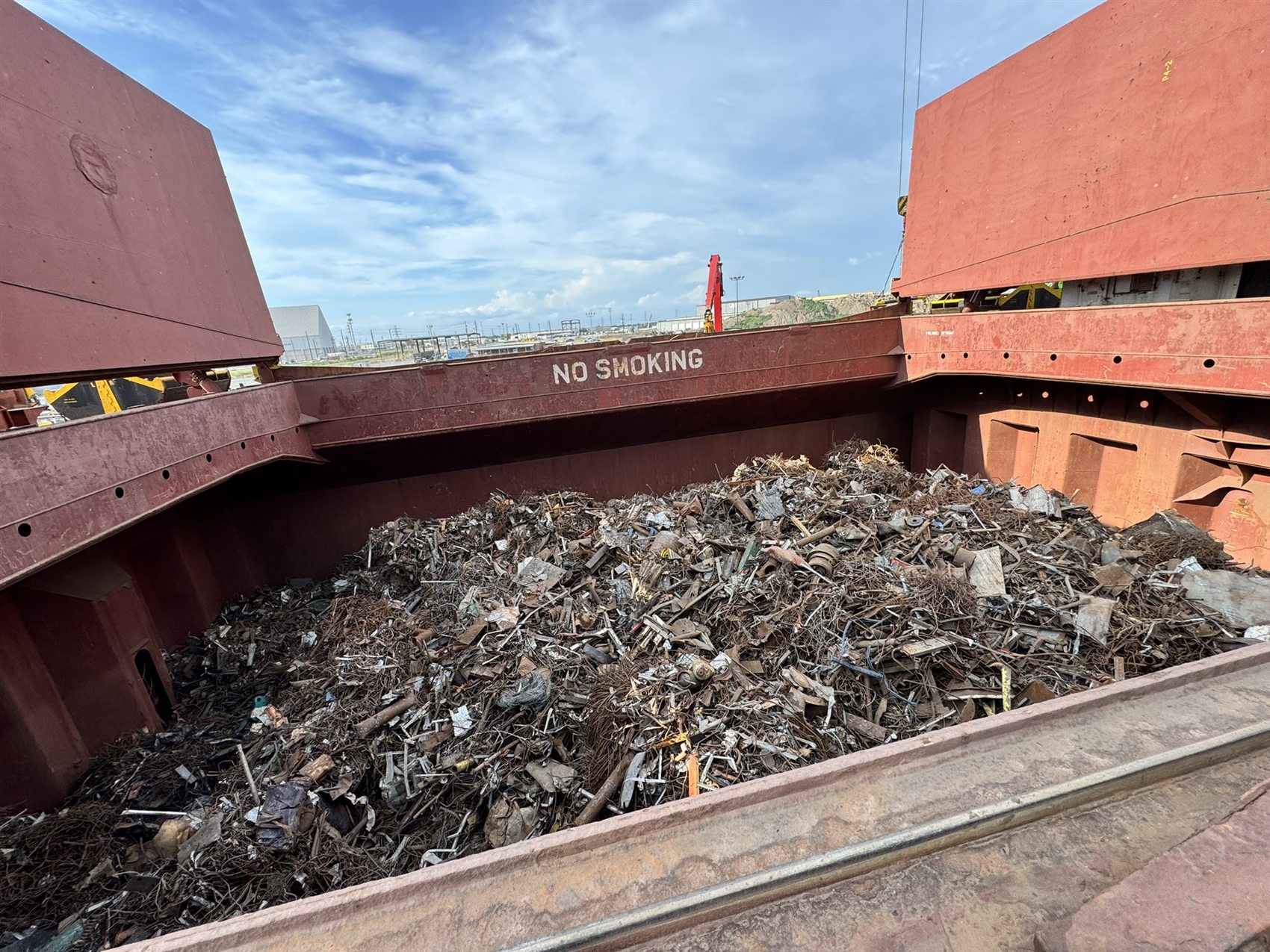 Scrap loaded into a bulk vessel for export